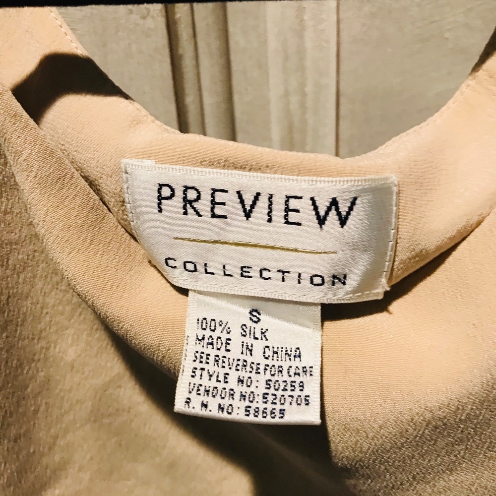Silk blouse tan cream small